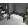 Mexen Next 1-panel bath screen 70 x 150 cm, black frame, chrome - 895-070-000-00-70-01