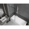 Mexen Next one-panel bath screen 70 x 150 cm, black frame, white - 895-070-000-00-70-20