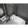 Mexen Next 1-panel bath screen 60 x 150 cm, black frame, black - 895-060-000-00-70-70