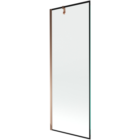 Mexen Next 1-panel bath screen 70 x 150 cm, black frame, rose gold - 895-070-000-00-70-60