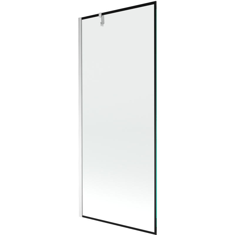 Mexen Next 1-wing bath screen 80 x 150 cm, black frame, chrome - 895-080-000-00-70-01