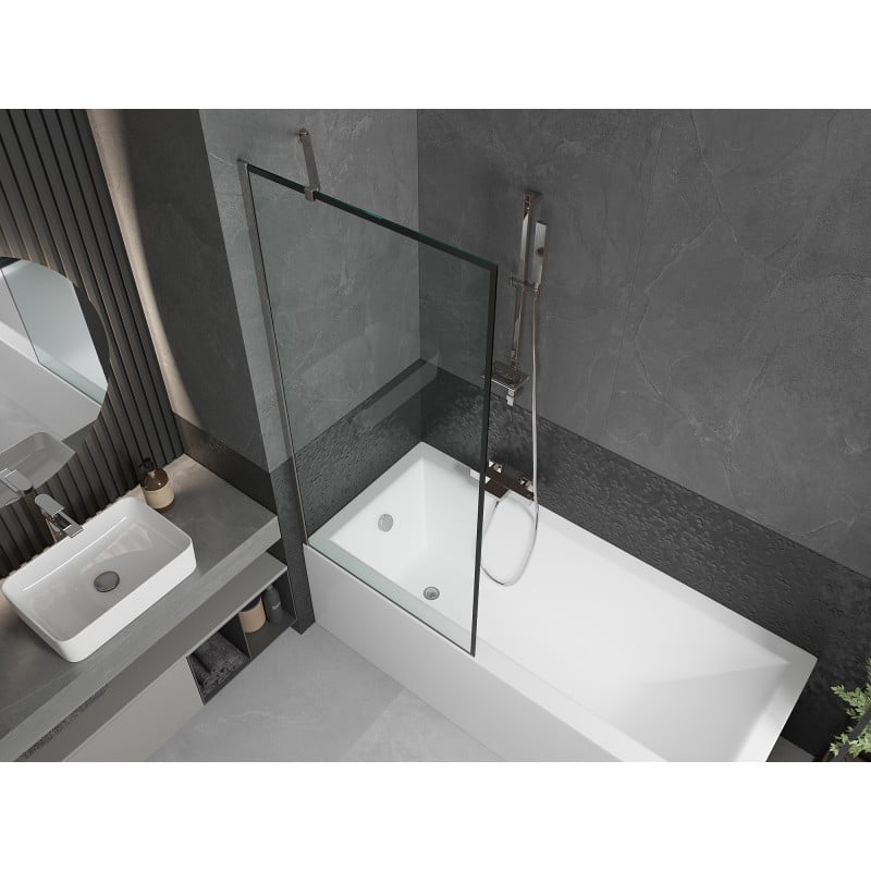 Mexen Next 1-panel shower screen 80 x 150 cm, black frame, chrome - 895-080-000-00-70-01