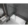 Mexen Next 1-wing bath screen 80 x 150 cm, black frame, chrome - 895-080-000-00-70-01