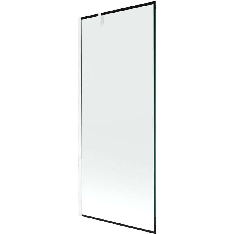 Mexen Next 1-panel bath screen 80 x 150 cm, black frame, white - 895-080-000-00-70-20