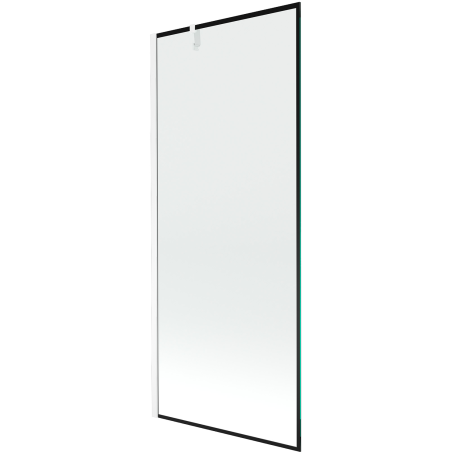 Mexen Next bath screen 1-wing 80 x 150 cm, black frame, white - 895-080-000-00-70-20