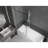 Mexen Next bath screen 1-wing 80 x 150 cm, black frame, white - 895-080-000-00-70-20