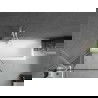 Mexen Next 1-panel Bathtub Screen 80 x 150 cm, Black Pattern, White - 895-080-000-00-70-20