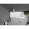 Mexen Next bath screen 1-wing 80 x 150 cm, black frame, white - 895-080-000-00-70-20