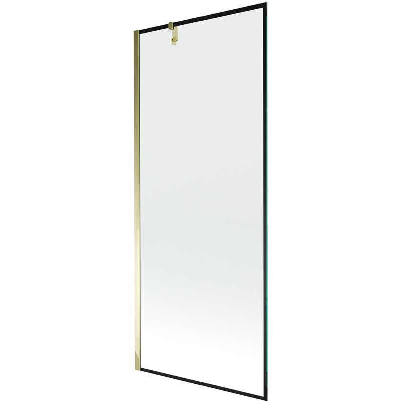 Mexen Next 1-wing bathtub screen 80 x 150 cm, Black pattern, Gold - 895-080-000-00-70-50