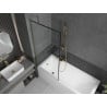 Mexen Next 1-wing bathtub screen 80 x 150 cm, Black pattern, Gold - 895-080-000-00-70-50
