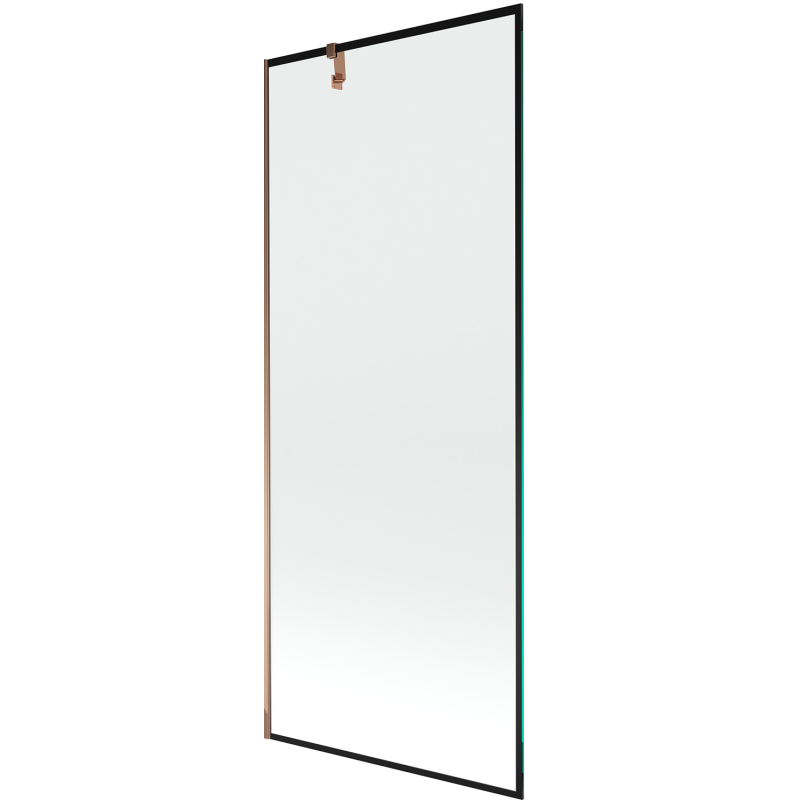 Mexen Next 1-wing bathtub screen 80 x 150 cm, Black pattern, Rose gold - 895-080-000-00-70-60