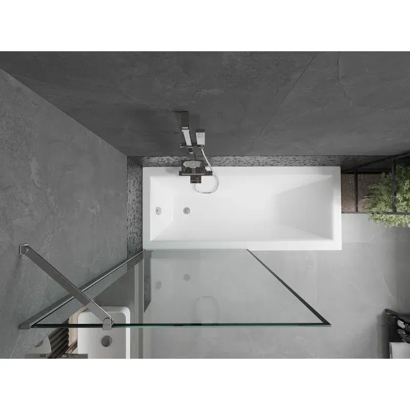 Mexen Next 1-wing shower screen 90 x 150 cm, black frame, chrome - 895-090-000-00-70-01