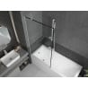 Mexen Next 1-panel shower screen 90 x 150 cm, black frame, white - 895-090-000-00-70-20