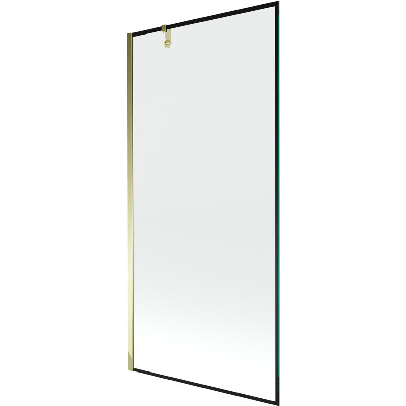 Mexen Next 1-wing shower screen 90 x 150 cm, black frame, gold - 895-090-000-00-70-50
