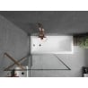 Mexen Next 1-wing Shower Screen 90 x 150 cm, Black Frame, Rose Gold - 895-090-000-00-70-60