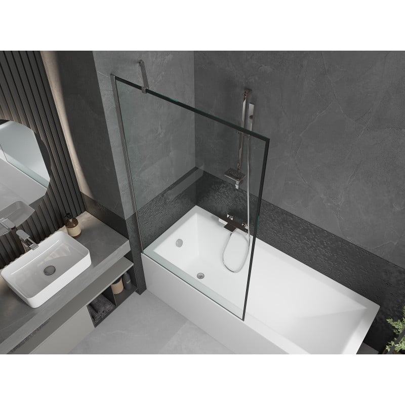 Mexen Next 1-wing shower screen 100 x 150 cm, black frame, chrome - 895-100-000-00-70-01