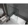 Mexen Next 1-panel bath screen 100 x 150 cm, black frame, chrome - 895-100-000-00-70-01