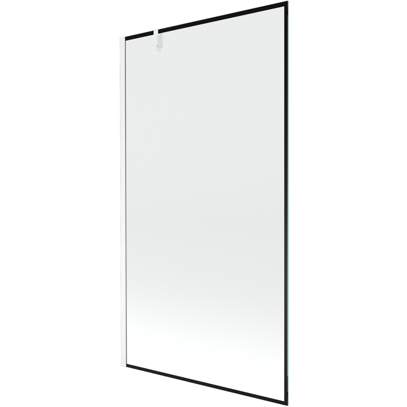Mexen Next 1-panel bath screen 100 x 150 cm, black frame, white - 895-100-000-00-70-20