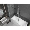 Mexen Next 1-panel bath screen 100 x 150 cm, black frame, white - 895-100-000-00-70-20