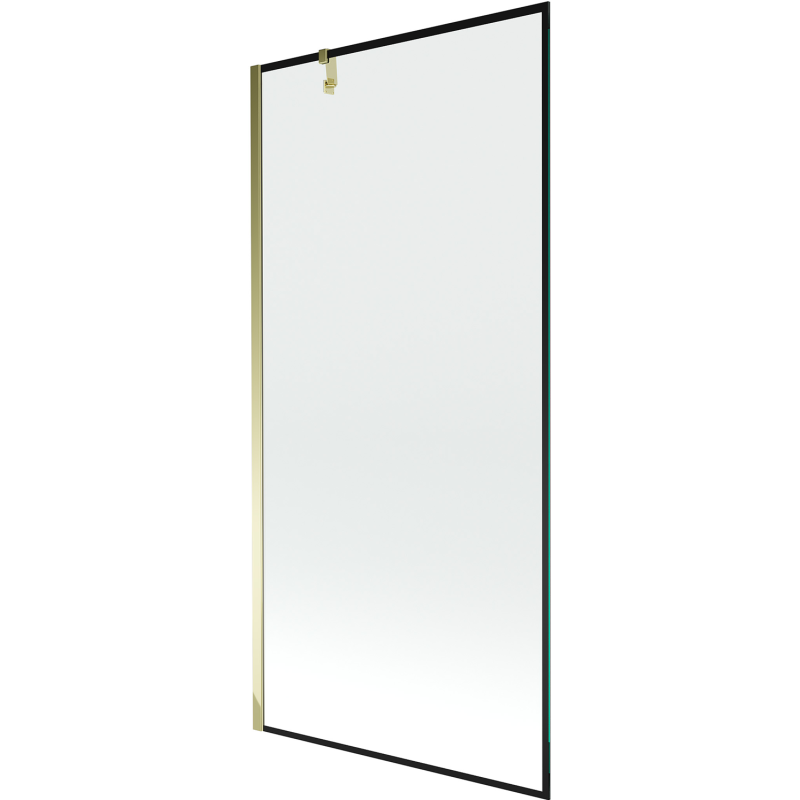 Mexen Next 1-wing Bath Screen 100 x 150 cm, Black Frame, Gold - 895-100-000-00-70-50