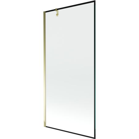 Mexen Next 1-wing Bath Screen 100 x 150 cm, Black Frame, Gold - 895-100-000-00-70-50