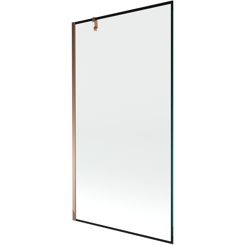 Mexen Next 1-wing bathtub screen 100 x 150 cm, Black pattern, Rose gold - 895-100-000-00-70-60