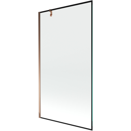 Mexen Next 1-panel bath screen 100 x 150 cm, black frame, rose gold - 895-100-000-00-70-60