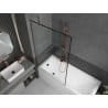 Mexen Next 1-panel bath screen 100 x 150 cm, black frame, rose gold - 895-100-000-00-70-60