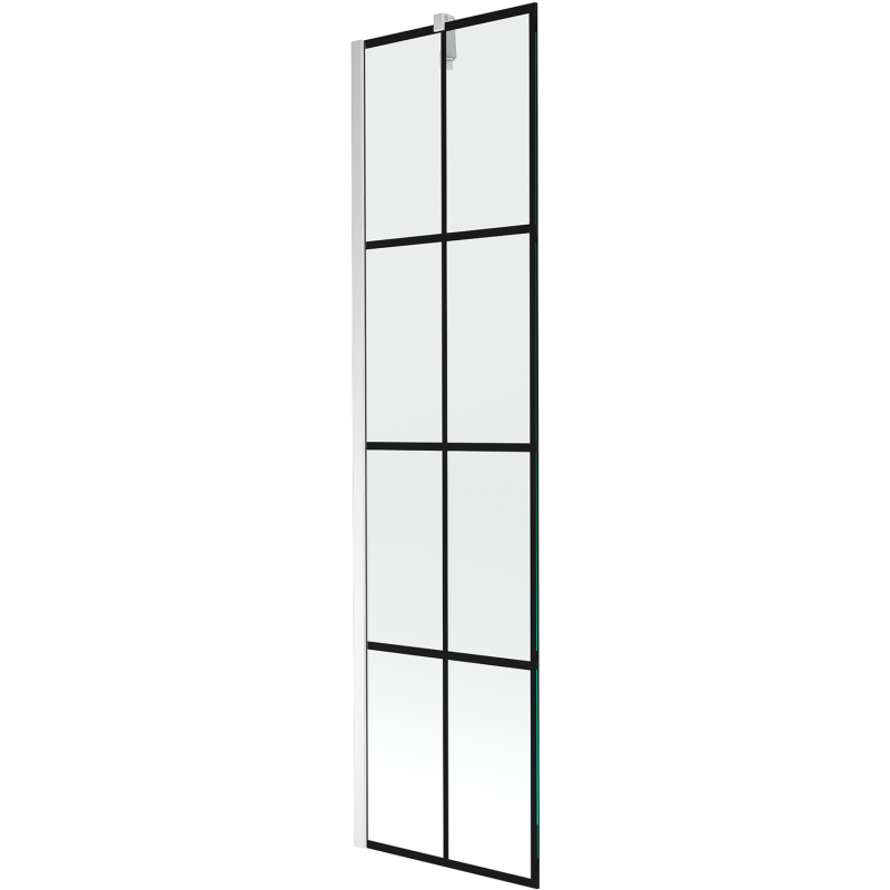 Mexen Next 1-panel bathtub screen 50 x 150 cm, black grid, chrome - 895-050-000-00-77-01