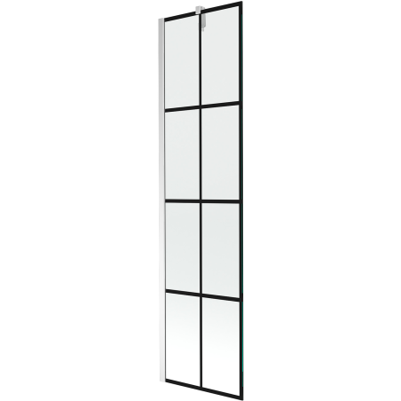 Mexen Next 1-panel bathtub screen 50 x 150 cm, black grid, chrome - 895-050-000-00-77-01