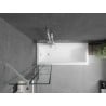 Mexen Next 1-panel bath screen 50 x 150 cm, black grid, white - 895-050-000-00-77-20
