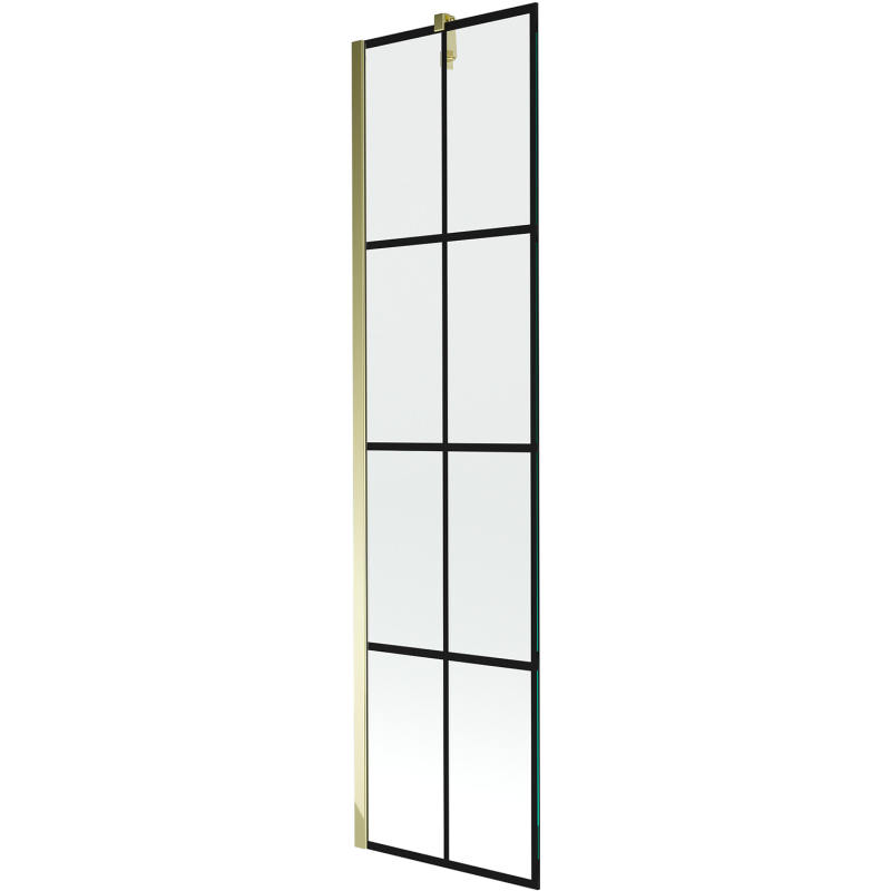 Mexen Next 1-wing bathtub screen 50 x 150 cm, Black pattern, Gold - 895-050-000-00-77-50