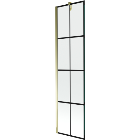 Mexen Next 1-wing bathtub screen 50 x 150 cm, Black pattern, Gold - 895-050-000-00-77-50