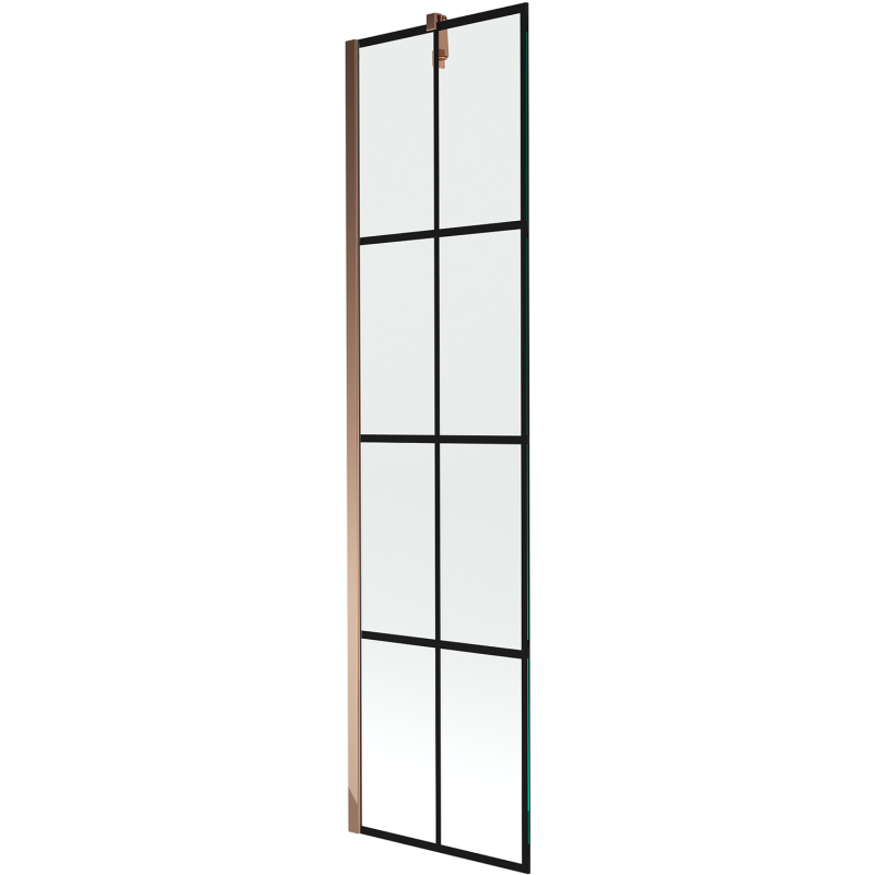 Mexen Next 1-wing bathtub screen 50 x 150 cm, Black pattern, Rose gold - 895-050-000-00-77-60