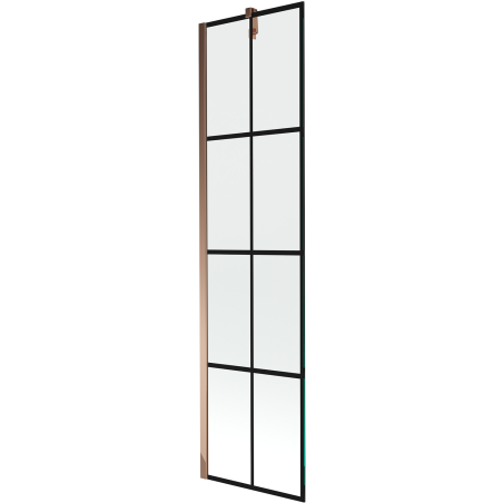 Mexen Next 1-panel shower screen 50 x 150 cm, black grid, rose gold - 895-050-000-00-77-60