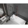 Mexen Next 1-panel shower screen 50 x 150 cm, black grid, rose gold - 895-050-000-00-77-60