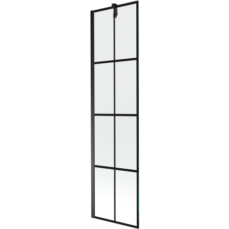 Mexen Next 1-winged Bath Screen 50 x 150 cm, Black Grid, Black - 895-050-000-00-77-70