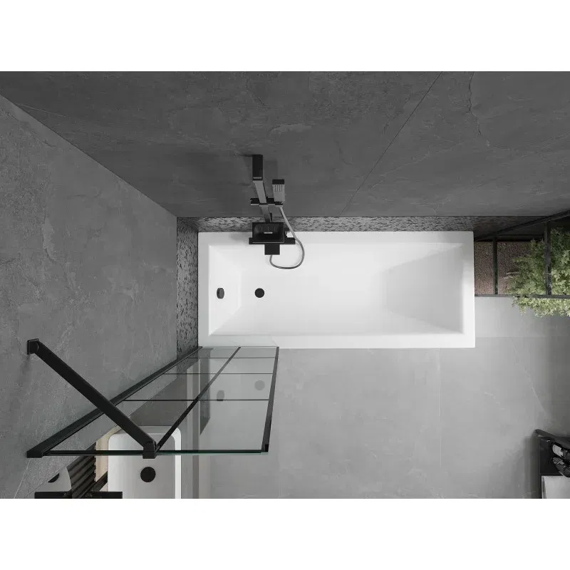 Mexen Next 1-panel shower screen 50 x 150 cm, black grid, black - 895-050-000-00-77-70