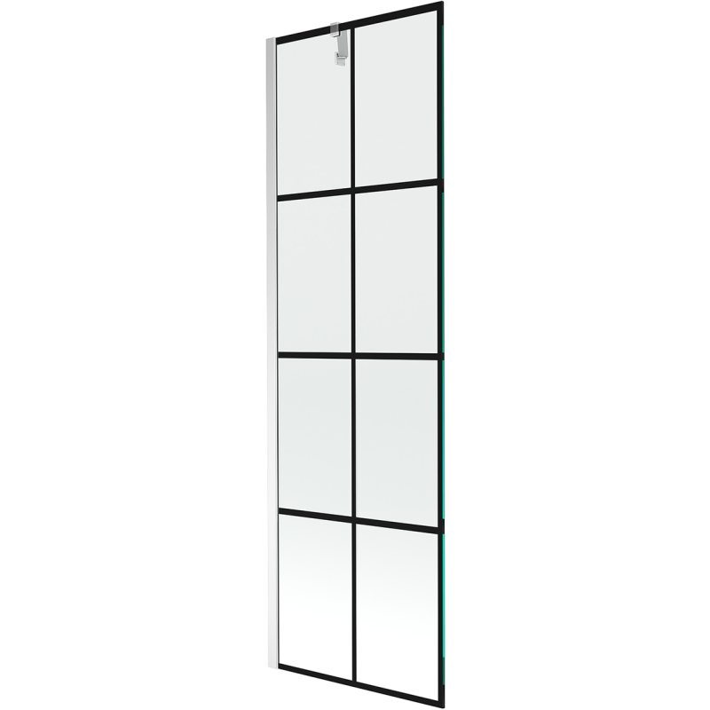 Mexen Next bathtub screen 1-wing 60 x 150 cm, black grid, chrome - 895-060-000-00-77-01