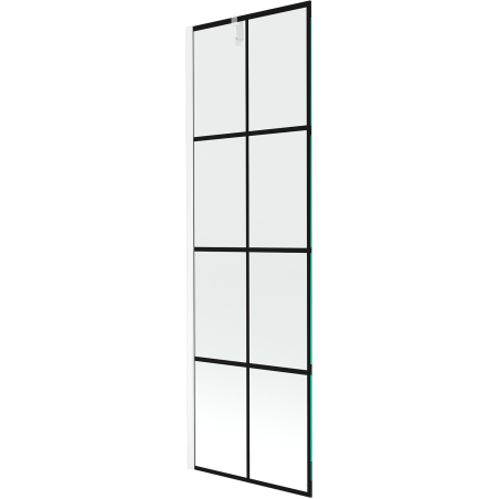Mexen Next single-wing bath screen 60 x 150 cm, black grid, white - 895-060-000-00-77-20