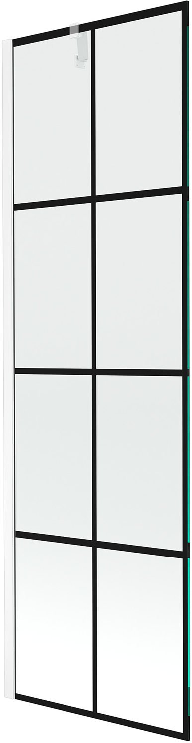 Mexen Next 1-wing bathtub screen 60 x 150 cm, Black pattern, White - 895-060-000-00-77-20