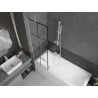 Mexen Next single-wing bath screen 60 x 150 cm, black grid, white - 895-060-000-00-77-20