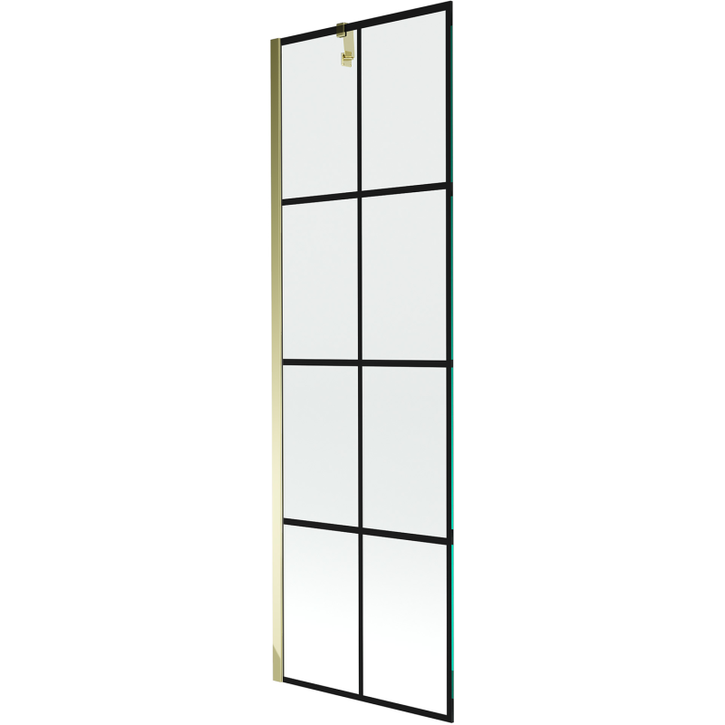 Mexen Next 1-wing bathtub screen 60 x 150 cm, Black pattern, Gold - 895-060-000-00-77-50