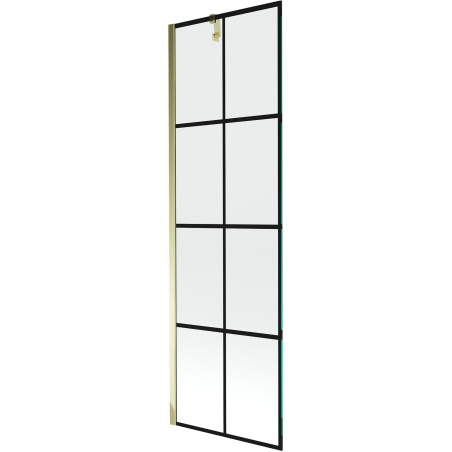 Mexen Next 1-wing shower screen 60 x 150 cm, black grid, gold - 895-060-000-00-77-50