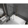 Mexen Next 1-wing shower screen 60 x 150 cm, black grid, gold - 895-060-000-00-77-50