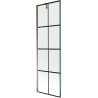 Mexen Next 1-wing bath screen 60 x 150 cm, black grid, rose gold - 895-060-000-00-77-60