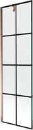 Mexen Next 1-wing bathtub screen 60 x 150 cm, Black pattern, Rose gold - 895-060-000-00-77-60