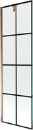 Mexen Next 1-wing shower screen 60 x 150 cm, black grid, rose gold - 895-060-000-00-77-60
