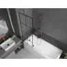 Mexen Next 1-wing shower screen 60 x 150 cm, black grid, rose gold - 895-060-000-00-77-60
