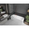 Mexen Next 1-wing bath screen 60 x 150 cm, black grid, rose gold - 895-060-000-00-77-60